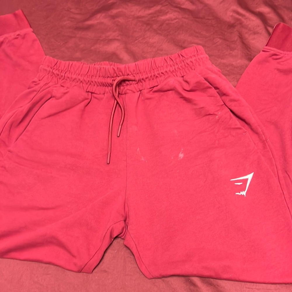 Gymshark red sweatpants joggers